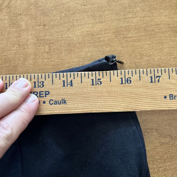 Lafayette 148 Pants 10 Medium Pleated Side Zip Crop Stretch Dark Navy Blue Work - Picture 9 of 13